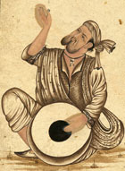 A Sufi playing a drum
