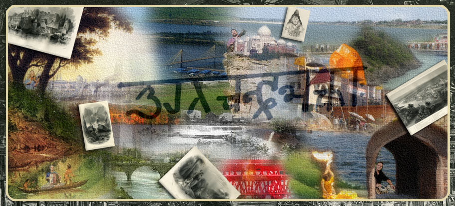 Collage based on the CD's title: From the Ganges to the Mississippi