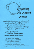 Blue flyer advertising chanting and sacred songs